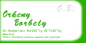 orkeny borbely business card